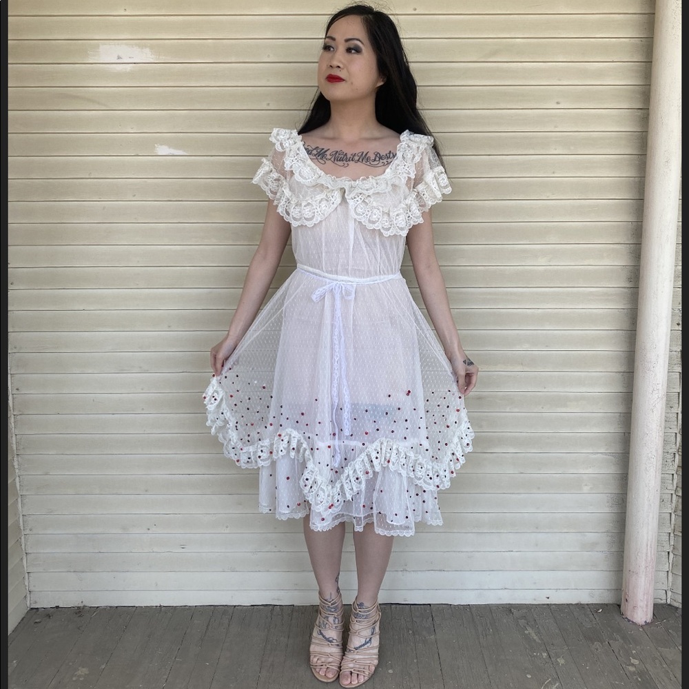 Crimson Peak Inspired Sheer White Lace Dress